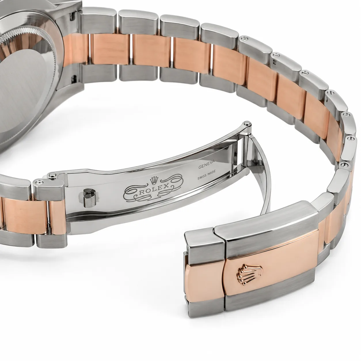 Rolex Datejust m126331-0007 41mm Calibre 3235 Gold / Fluted Bezel 904L Stainless Steel and 18K Everose Gold AI 头图 3 - 表扣表链 [ai-shot:bracelet-clasp]