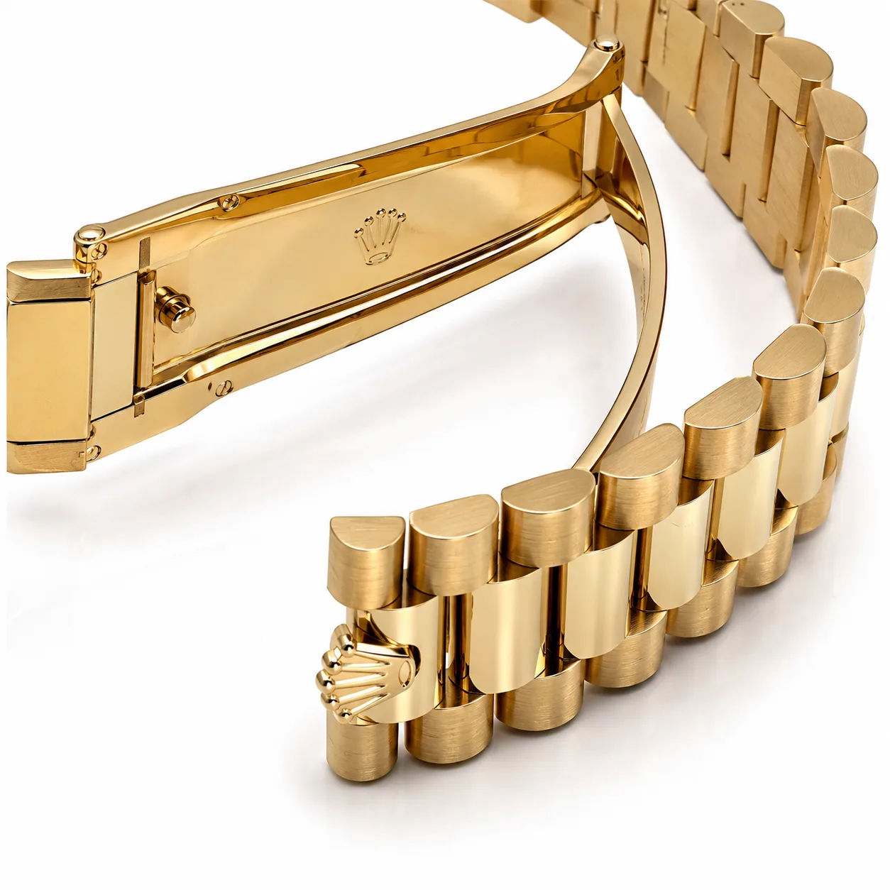 Rolex Day-Date m228398tbr-0042 40mm Calibre 3255 White / Diamond-Set Bezel 18K Yellow Gold AI 头图 3 - 表扣表链 [ai-shot:bracelet-clasp]