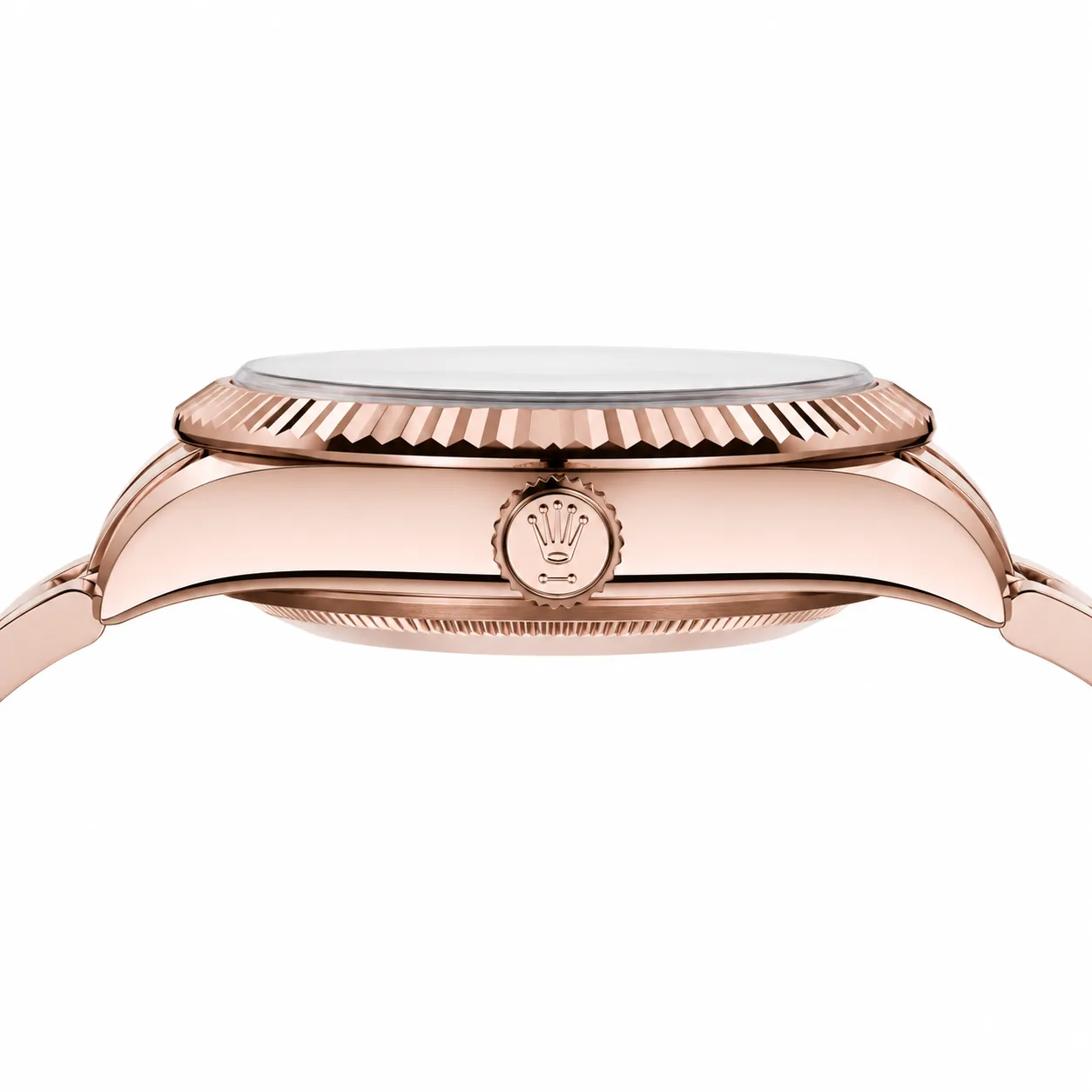 Rolex Sky-Dweller m336935-0005 42mm Blue Dial Fluted Bezel 18K Everose Gold AI 头图 2 - 侧面细节 [ai-shot:side-detail]