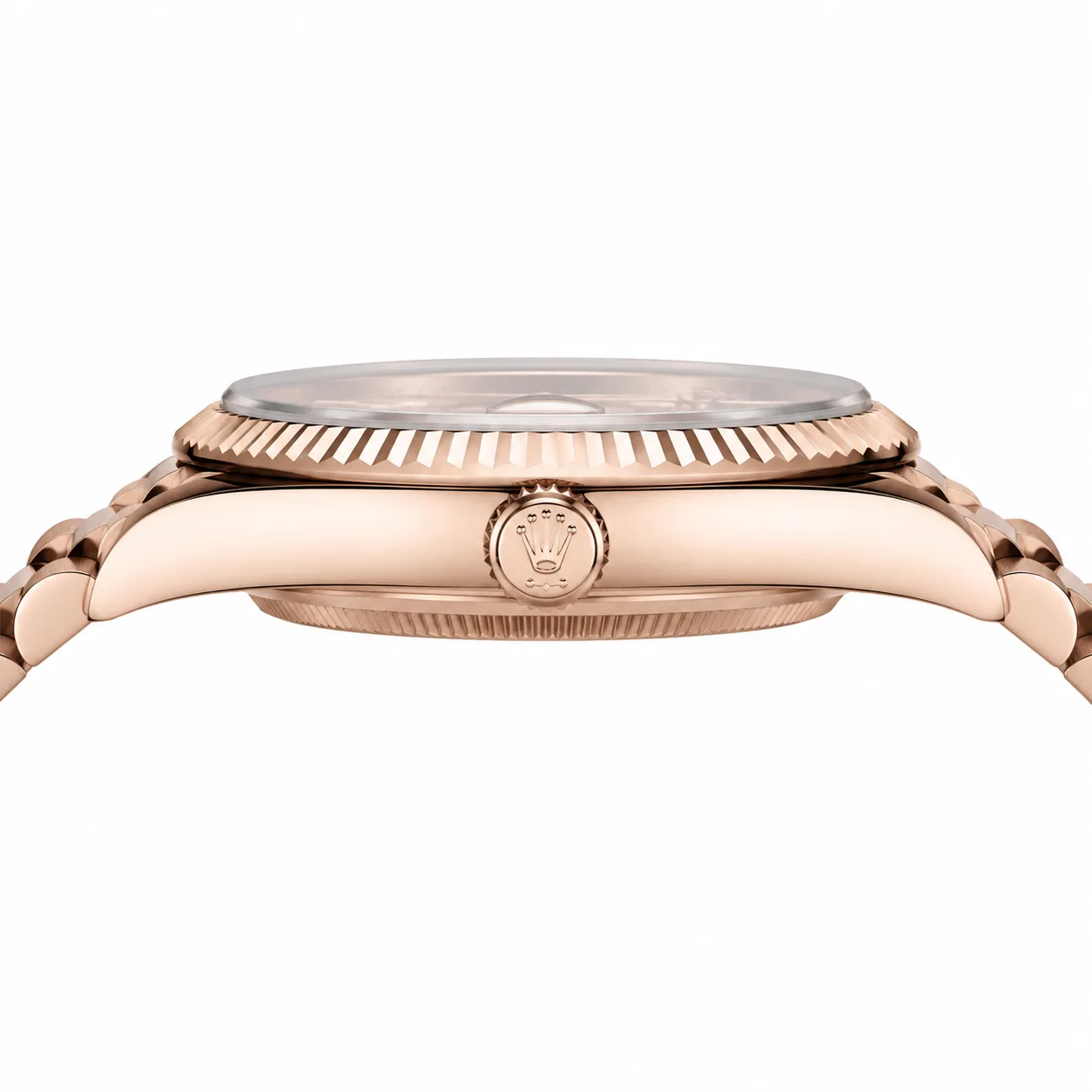Rolex Day-Date m228235jg-0001 40mm Calibre 3255 Champagne / Diamond-Set Bezel 18K Everose Gold AI 头图 2 - 侧面细节 [ai-shot:side-detail]