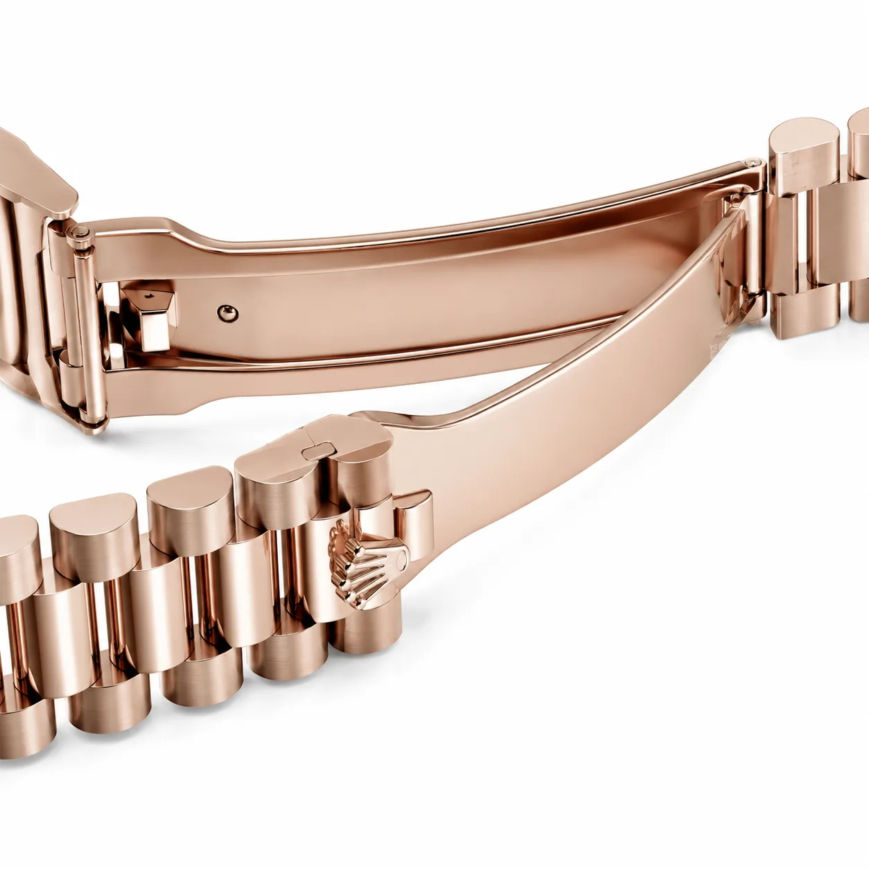 Rolex Day-Date m228235jg-0001 40mm Calibre 3255 Champagne / Diamond-Set Bezel 18K Everose Gold AI 头图 3 - 表扣表链 [ai-shot:bracelet-clasp]