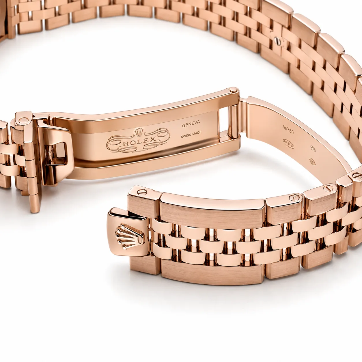 Rolex Pearlmaster m127385TBR-0003 34mm White Dial Diamond-Set Bezel 18K Everose Gold AI 头图 3 - 表扣表链 [ai-shot:bracelet-clasp]