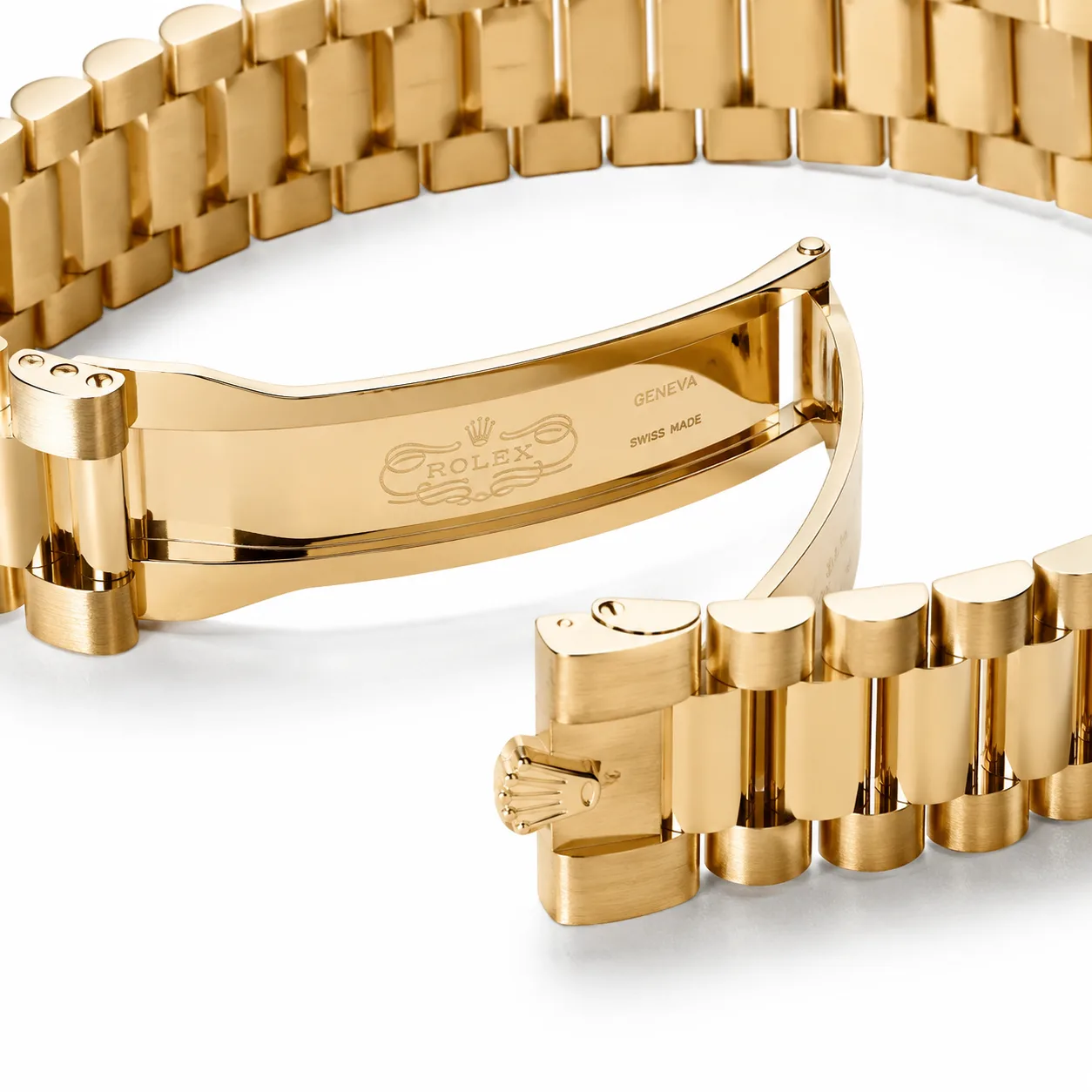 Rolex Day-Date m228398tbr-0036 40mm White Dial Diamond-Set Bezel 18K Yellow Gold AI 头图 3 - 表扣表链 [ai-shot:bracelet-clasp]