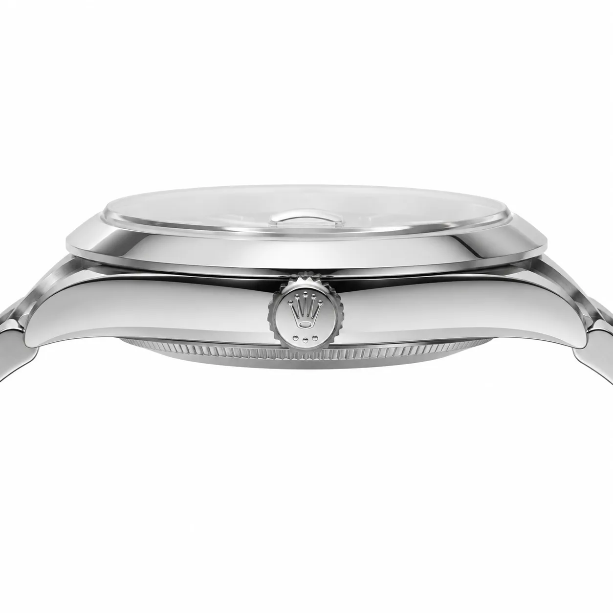 Rolex Oyster Perpetual m126300-0008 41mm Silver Dial Smooth Bezel AI 头图 2 - 侧面细节 [ai-shot:side-detail]