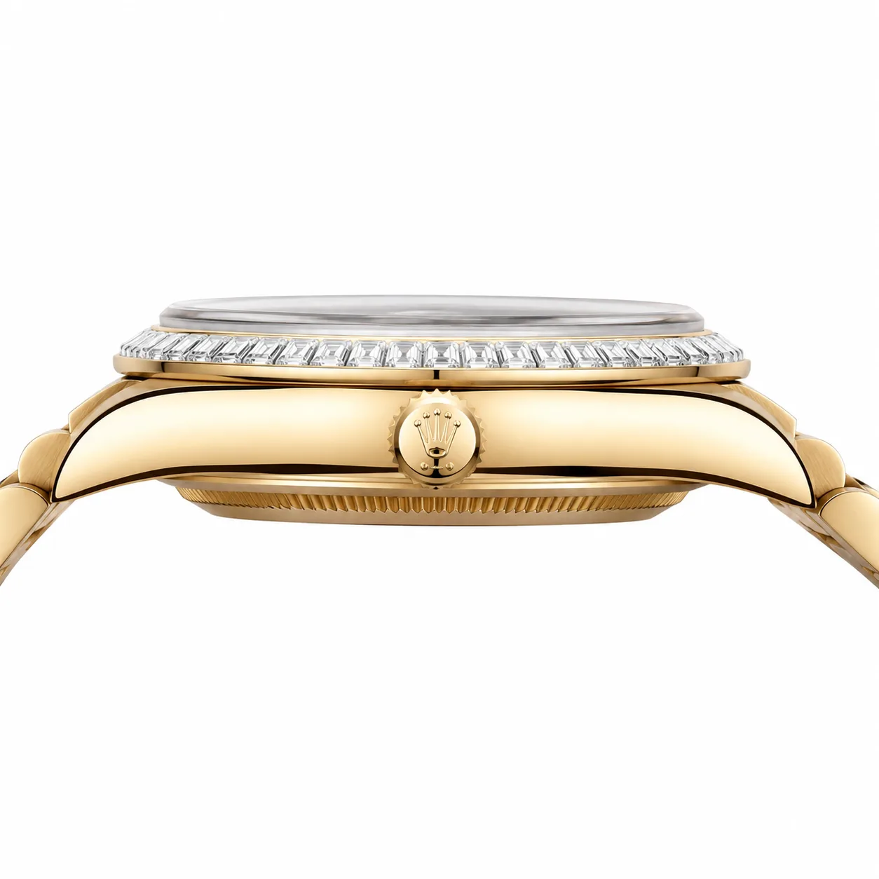 Rolex Day-Date 228398tbr-0041 40mm Cal.3255 18K Yellow Gold AI 头图 2 - 侧面细节 [ai-shot:side-detail]