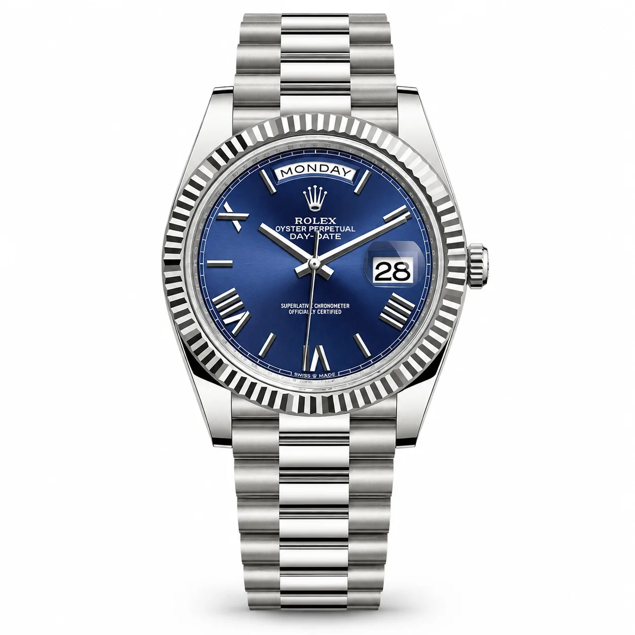 Rolex Day-Date 228239-0007 40mm Cal.3255 18K White Gold AI 头图 1 - 白底全貌 [ai-shot:full-white]
