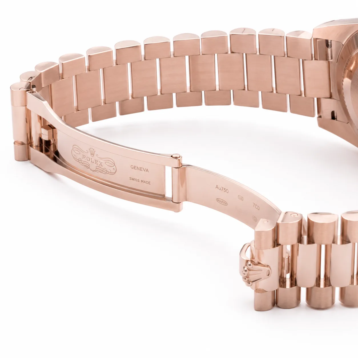 Rolex Day-Date M228345RBR-0006 Cal.3255 Chocolate Dial AI 头图 3 - 表扣表链 [ai-shot:bracelet-clasp]