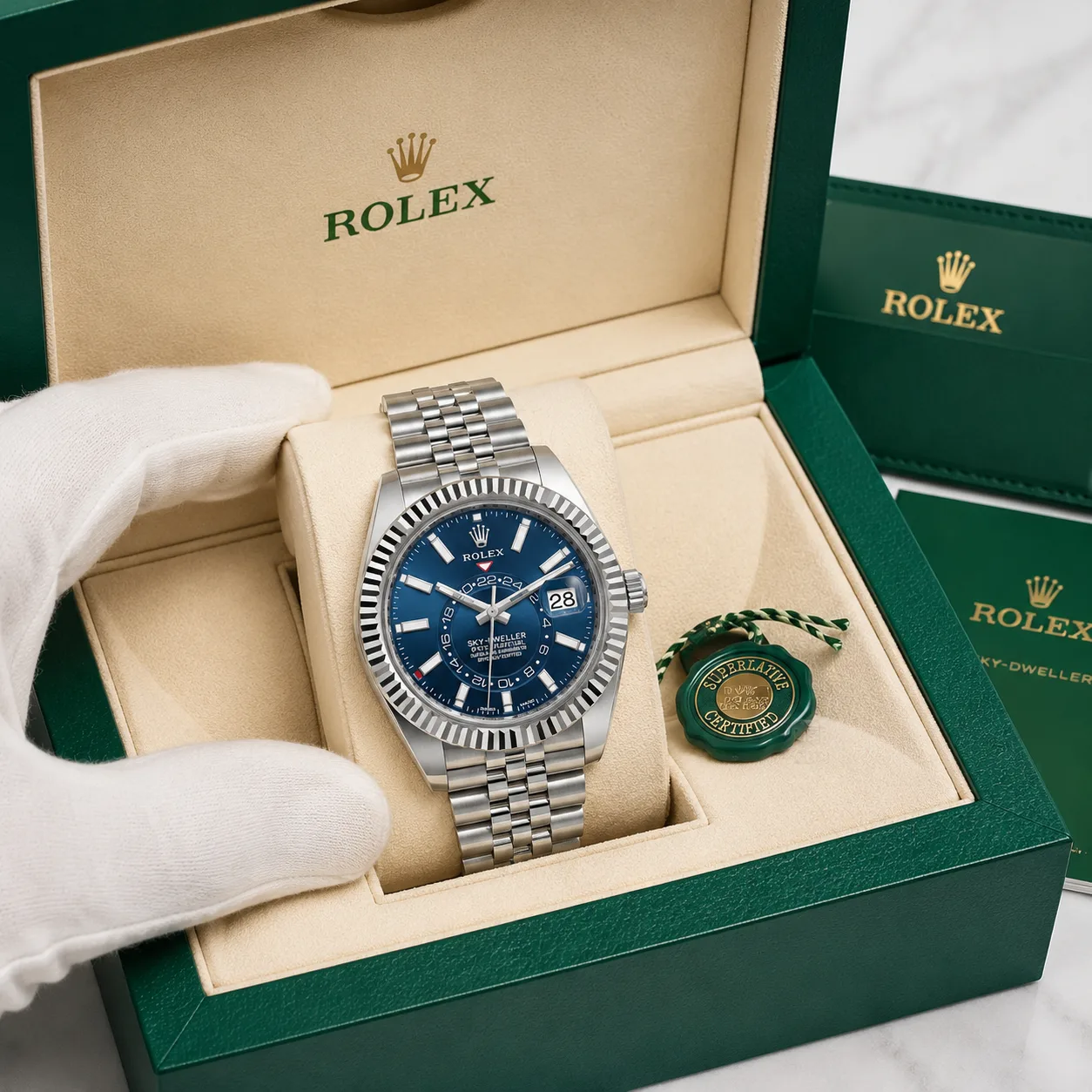Rolex Yacht-Master m326934-0004 40mm Blue Dial 950 Platinum AI 头图 5 - 包装盒 [ai-shot:box-shot]