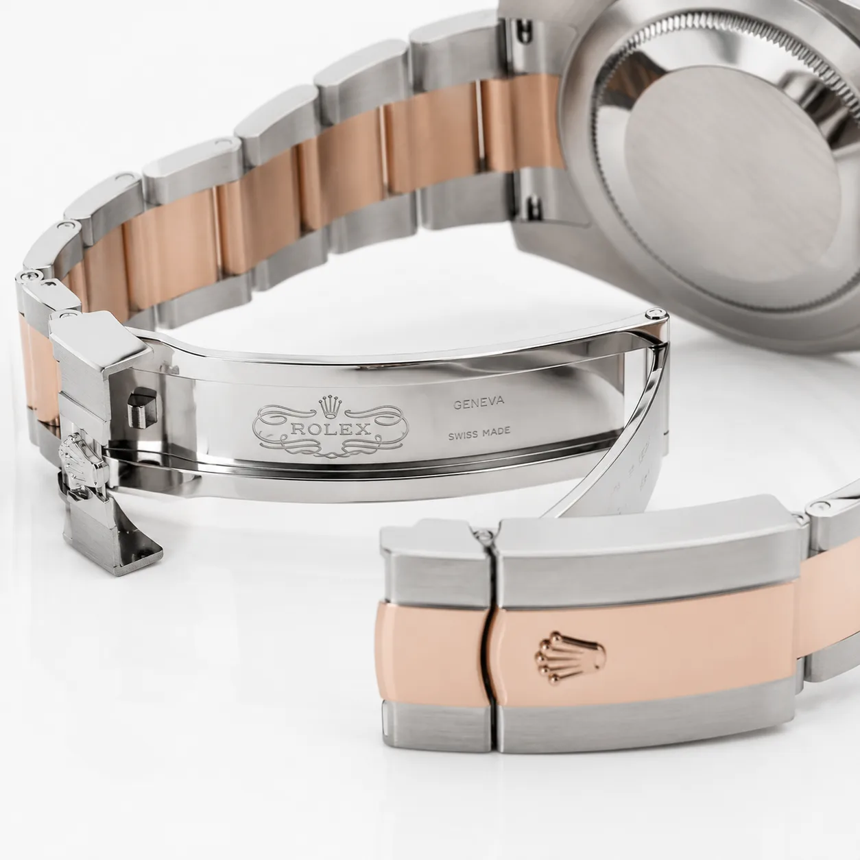 Rolex Datejust m126331-0003 41mm Chocolate Dial Fluted Bezel 904L Stainless Steel and 18K Everose Gold AI 头图 3 - 表扣表链 [ai-shot:bracelet-clasp]