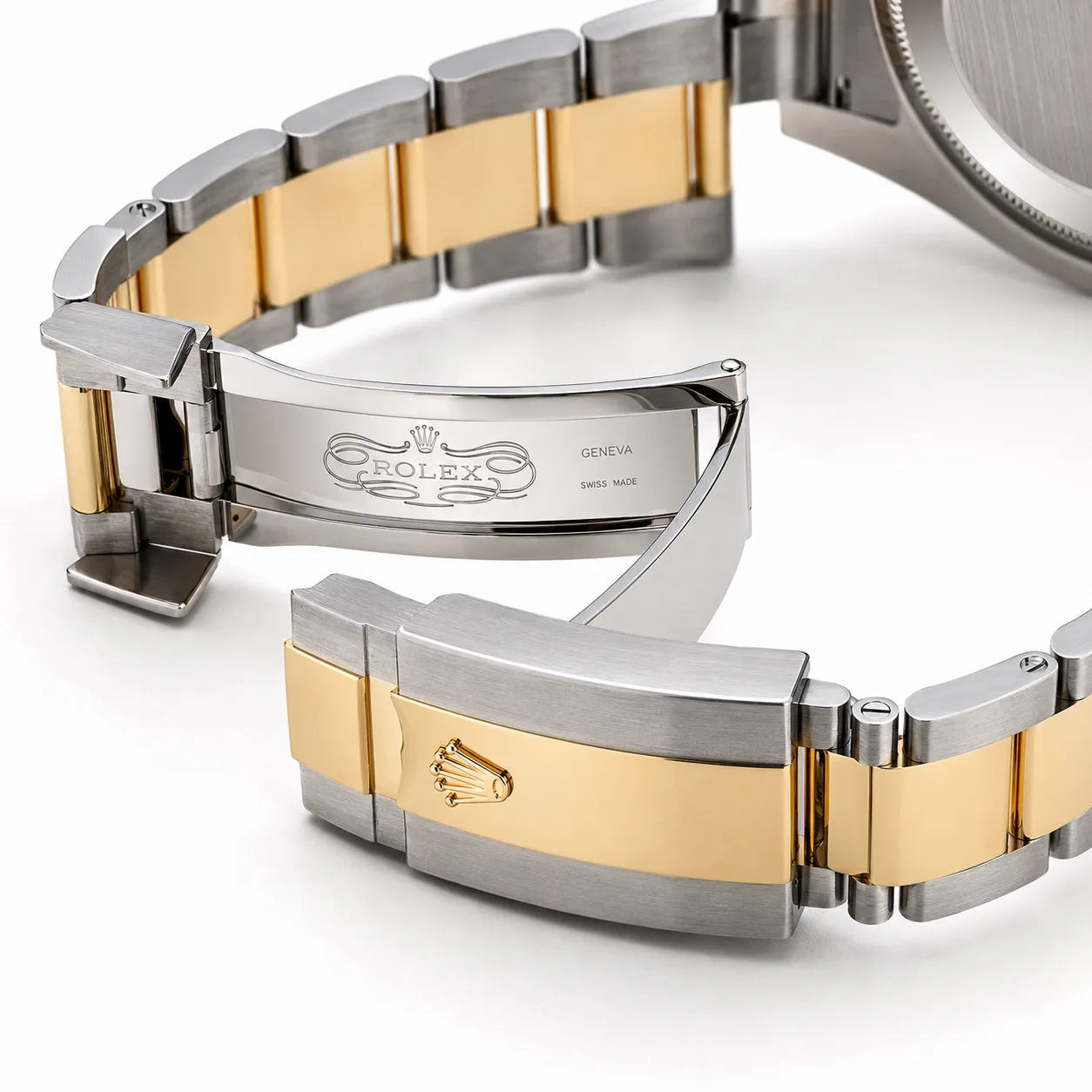 Rolex Yacht-Master m336933-0003 42mm Black Dial 904L Stainless Steel and 18K Yellow Gold AI 头图 3 - 表扣表链 [ai-shot:bracelet-clasp]