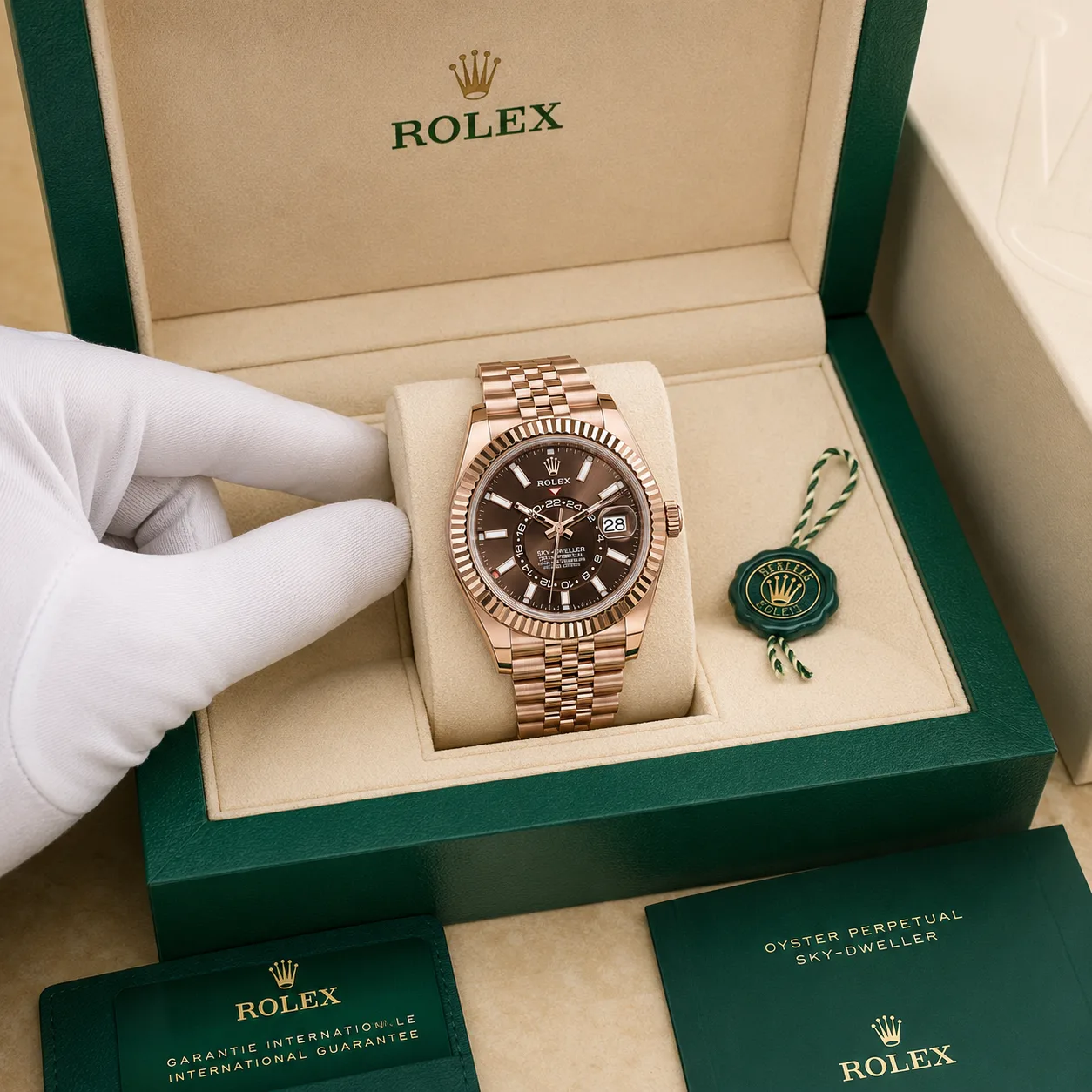 Rolex Yacht-Master m336935-0006 42mm Black Dial 18K Everose Gold AI 头图 5 - 包装盒 [ai-shot:box-shot]