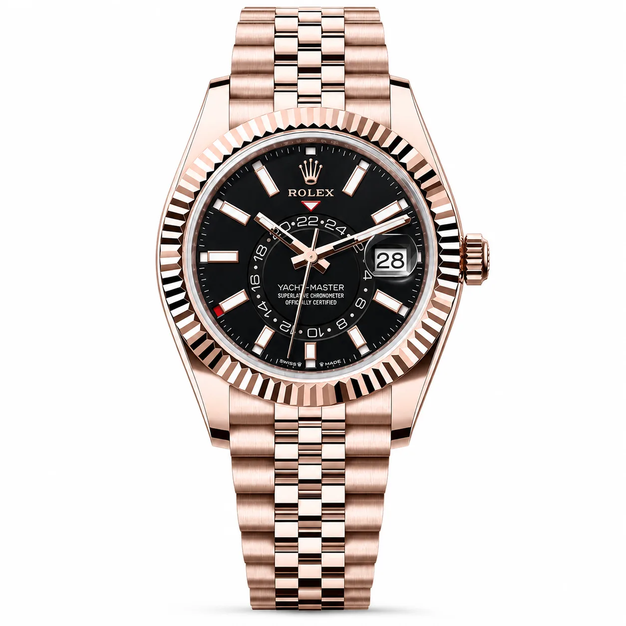 Rolex Yacht-Master m336935-0006 42mm Black Dial 18K Everose Gold AI 头图 1 - 白底全貌 [ai-shot:full-white]