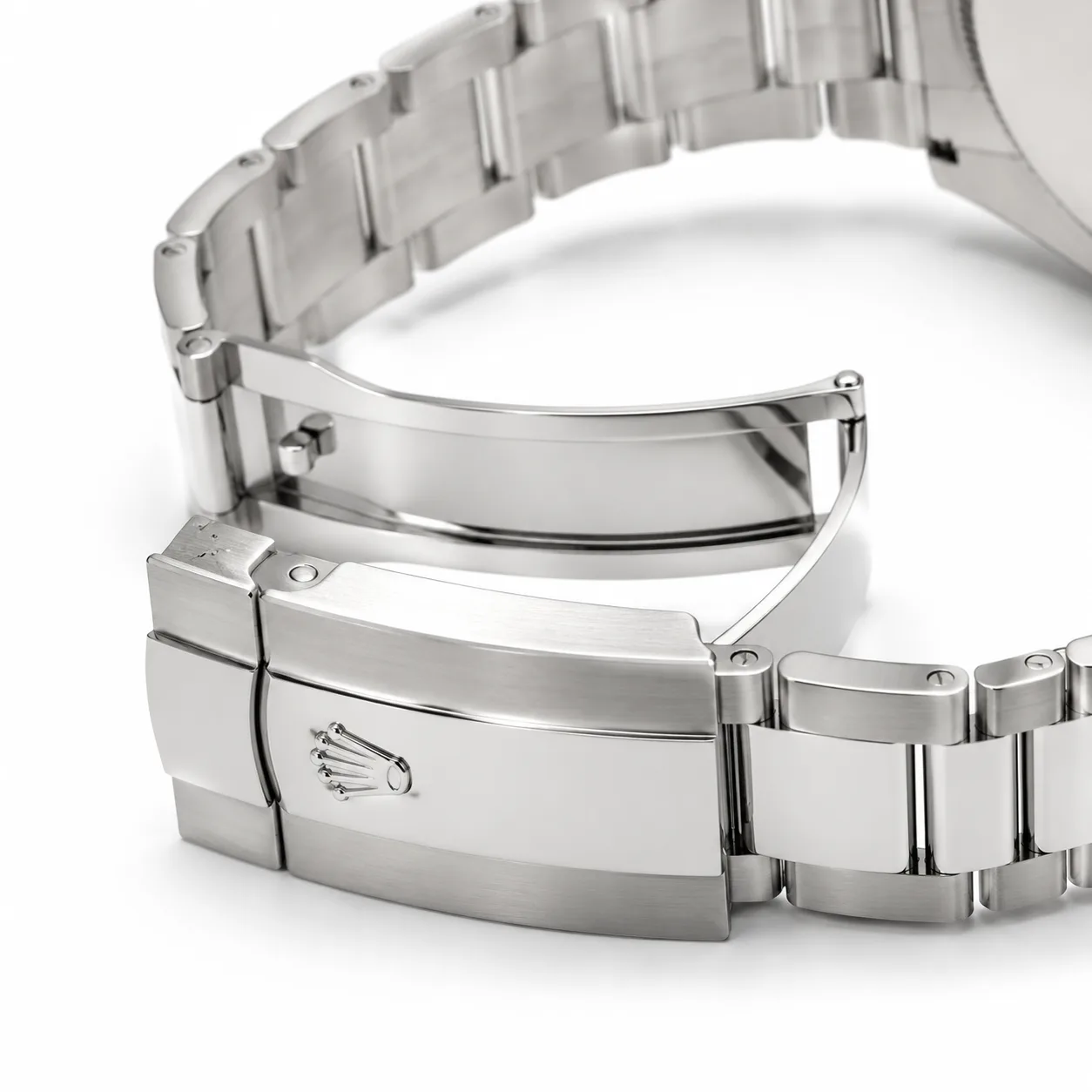 Rolex Datejust m126334-0023 41mm Cal.3235 904L Stainless Steel and 18K White Gold AI 头图 3 - 表扣表链 [ai-shot:bracelet-clasp]