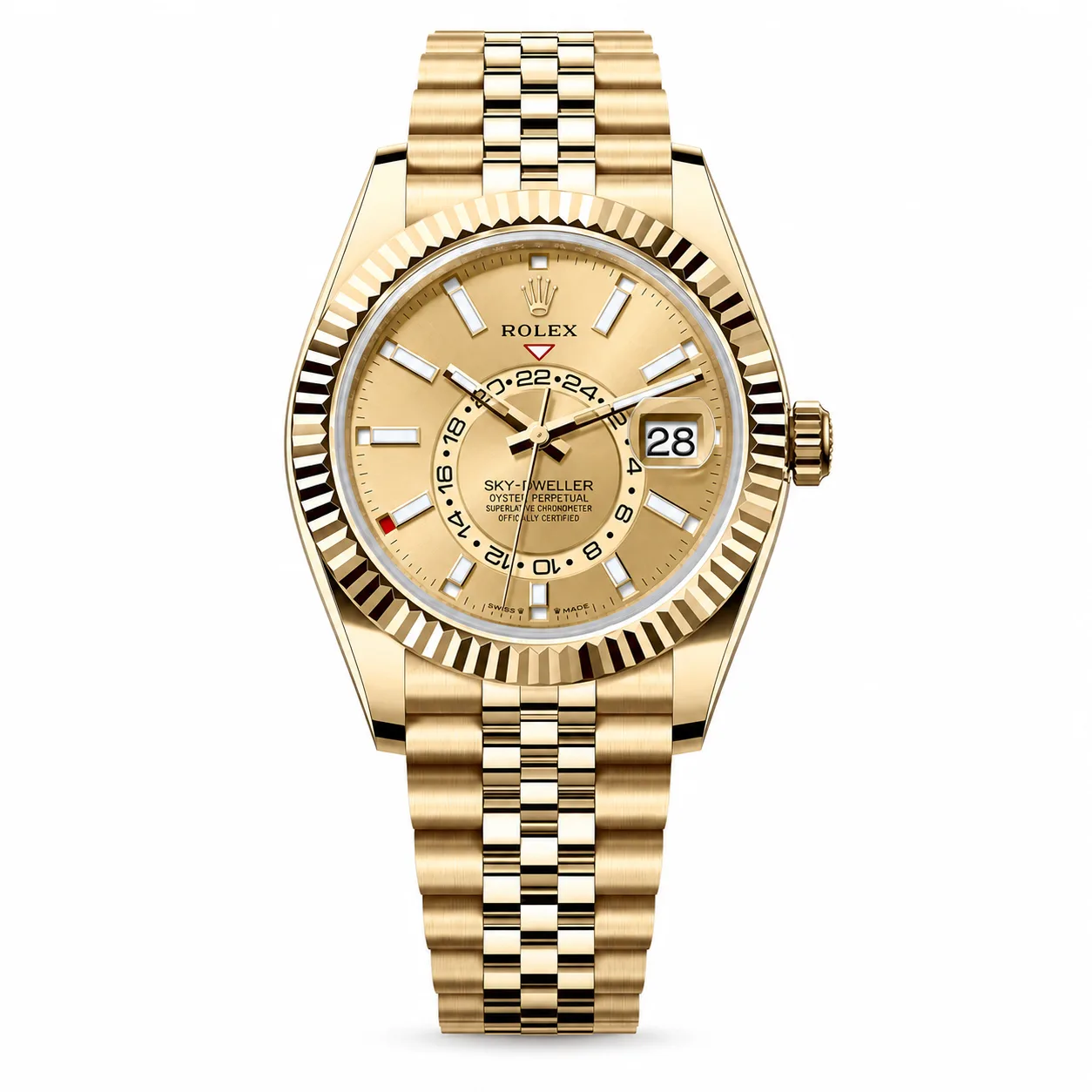 Rolex Sky-Dweller m336938-0004 42mm Cal.9002 18K Yellow Gold AI 头图 1 - 白底全貌 [ai-shot:full-white]