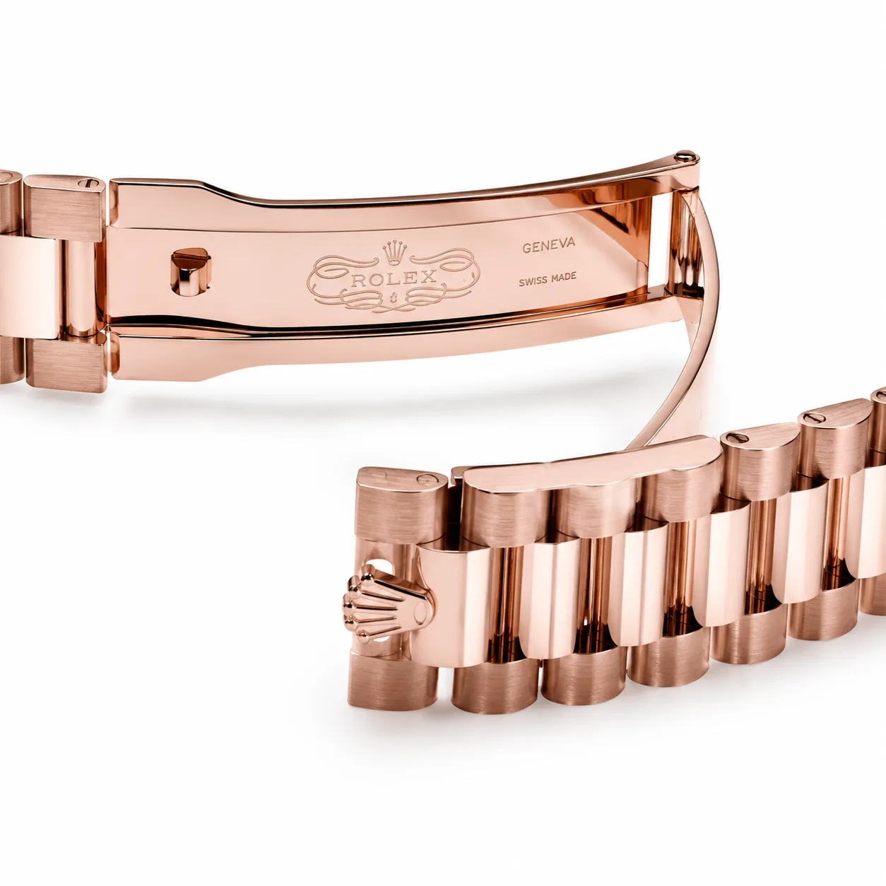 Rolex Day-Date m228345rbr-0025 40mm Blue Dial Diamond-Set Bezel 18K Everose Gold AI 头图 3 - 表扣表链 [ai-shot:bracelet-clasp]