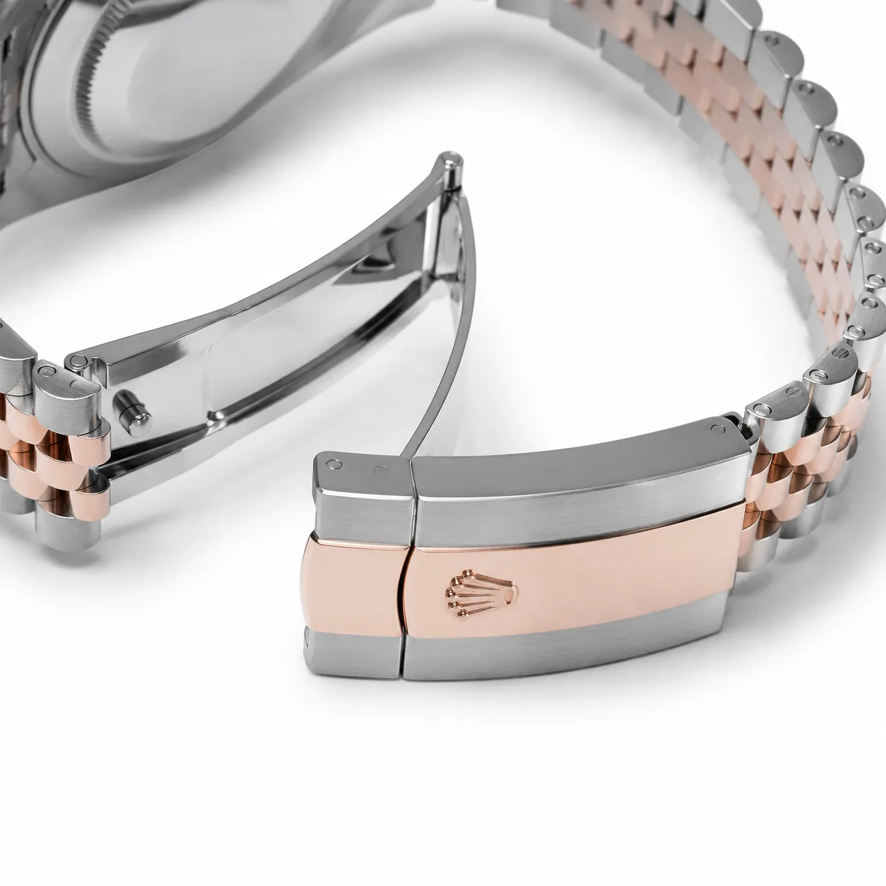 Rolex Datejust m126331-0018 41mm Cal.3235 904L Stainless Steel and 18K Everose Gold AI 头图 3 - 表扣表链 [ai-shot:bracelet-clasp]