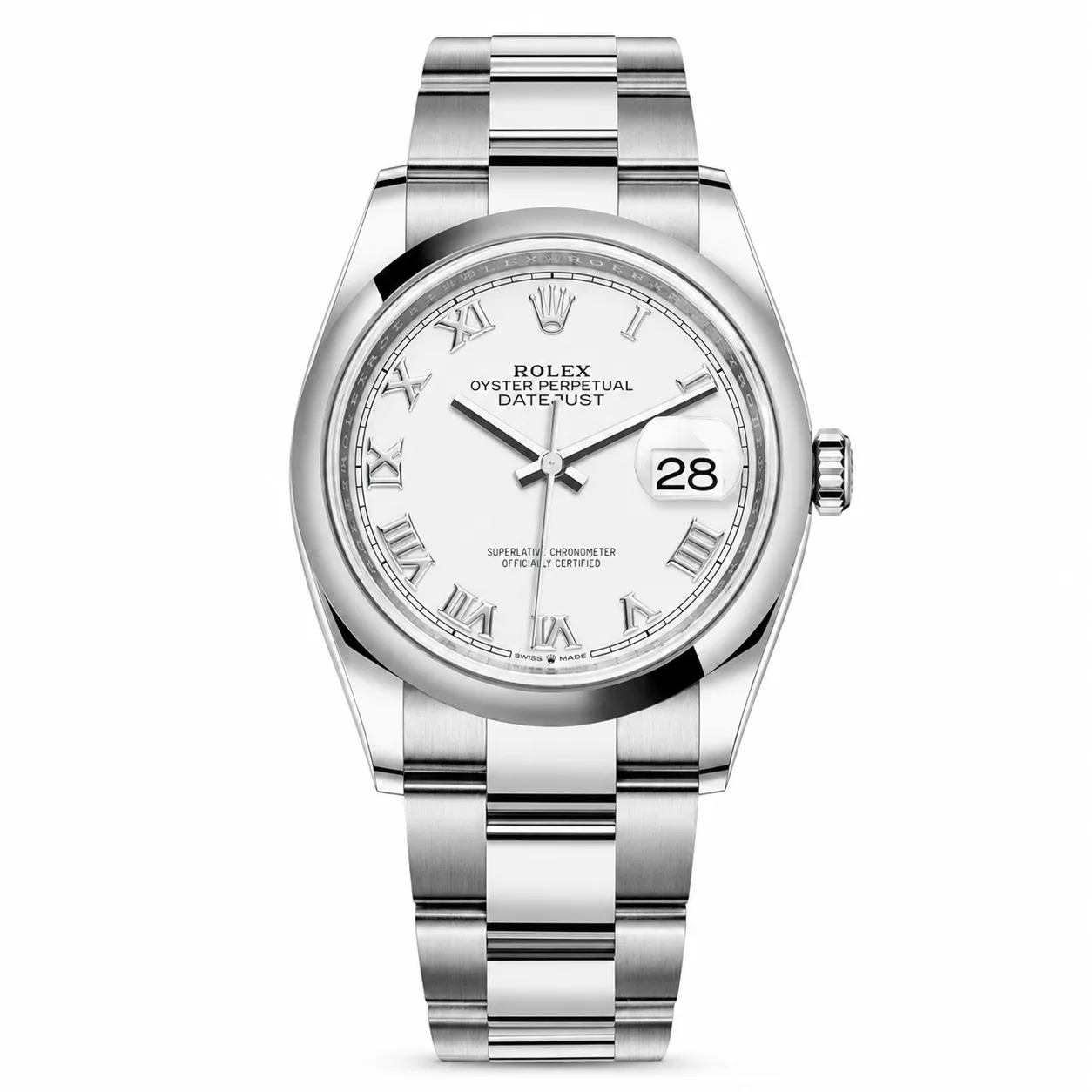 Rolex Datejust m126200-0008 36mm Cal.3235 904L Stainless Steel AI 头图 1 - 白底全貌 [ai-shot:full-white]