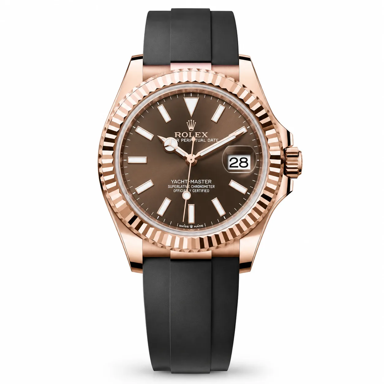 Rolex Yacht-Master m336235-0002 42mm Chocolate Dial 18K Everose Gold AI 头图 1 - 白底全貌 [ai-shot:full-white]