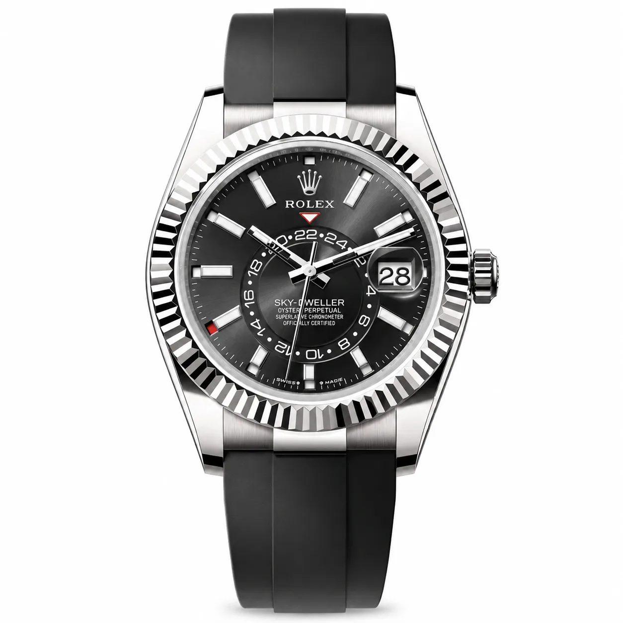 Rolex Sky-Dweller m336239-0002 42mm Cal.9002 18K White Gold AI 头图 1 - 白底全貌 [ai-shot:full-white]