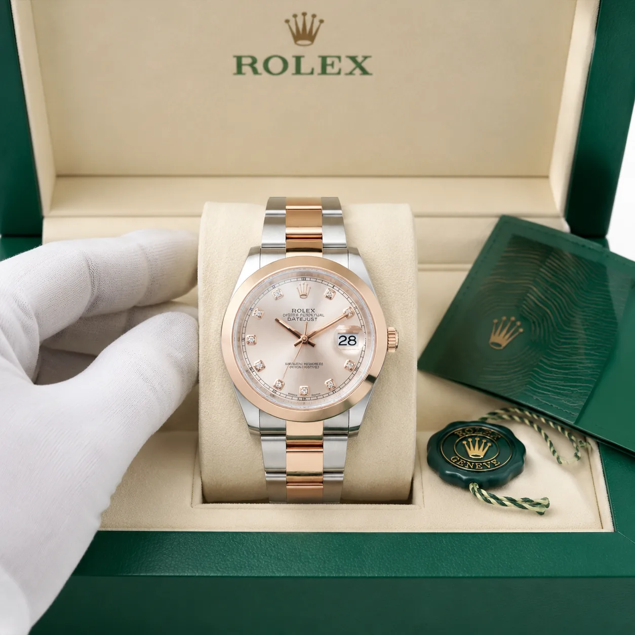 Rolex Datejust M126301-0007 Cal.3235 Fluted Bezel Everose Gold AI 头图 5 - 包装盒 [ai-shot:box-shot]