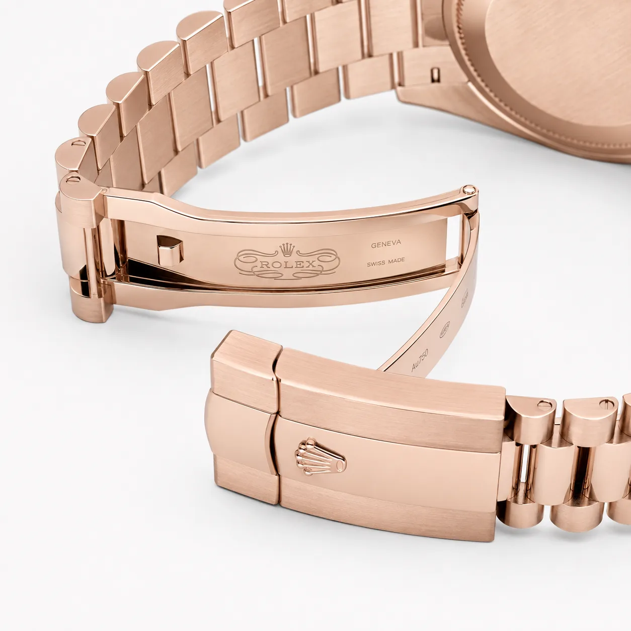 Rolex Day-Date m228345rbr-0011 40mm Green Dial Diamond-Set Bezel 18K Everose Gold AI 头图 3 - 表扣表链 [ai-shot:bracelet-clasp]