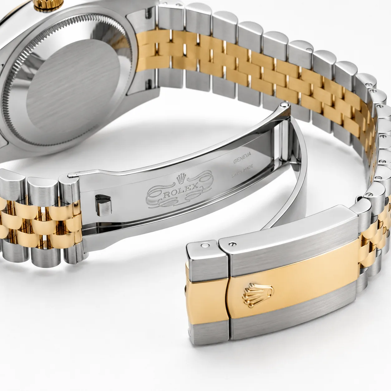 Rolex Datejust m126203-0019 36mm Champagne Dial Fluted Bezel 904L Stainless Steel and 18K Yellow Gold AI 头图 3 - 表扣表链 [ai-shot:bracelet-clasp]