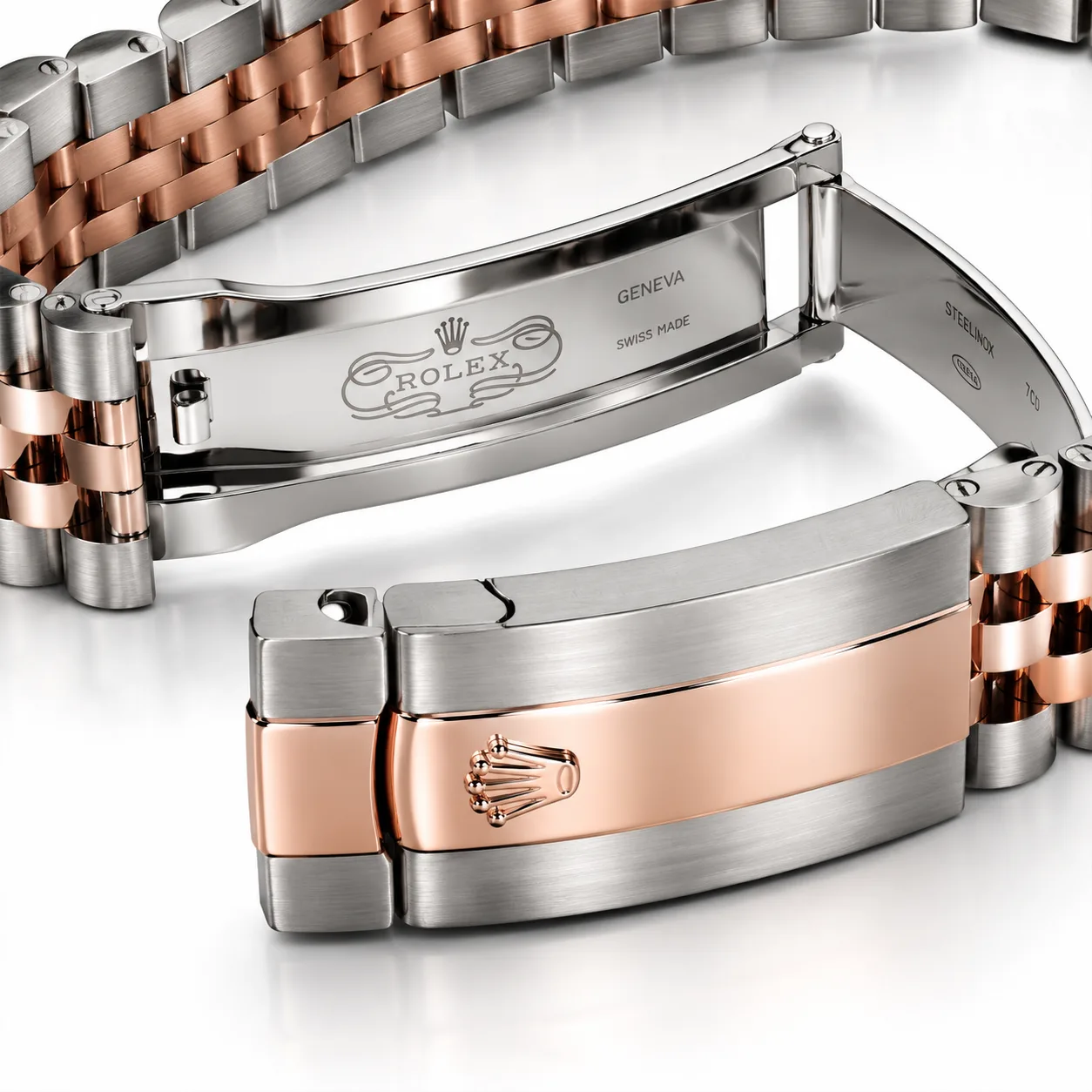 Rolex Datejust m126301-0008 41mm Cal.3235 904L Stainless Steel and 18K Everose Gold AI 头图 3 - 表扣表链 [ai-shot:bracelet-clasp]