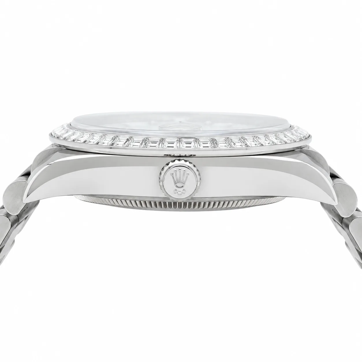Rolex Day-Date m228396tbr-0043 40mm Cal.3255 950 Platinum AI 头图 2 - 侧面细节 [ai-shot:side-detail]