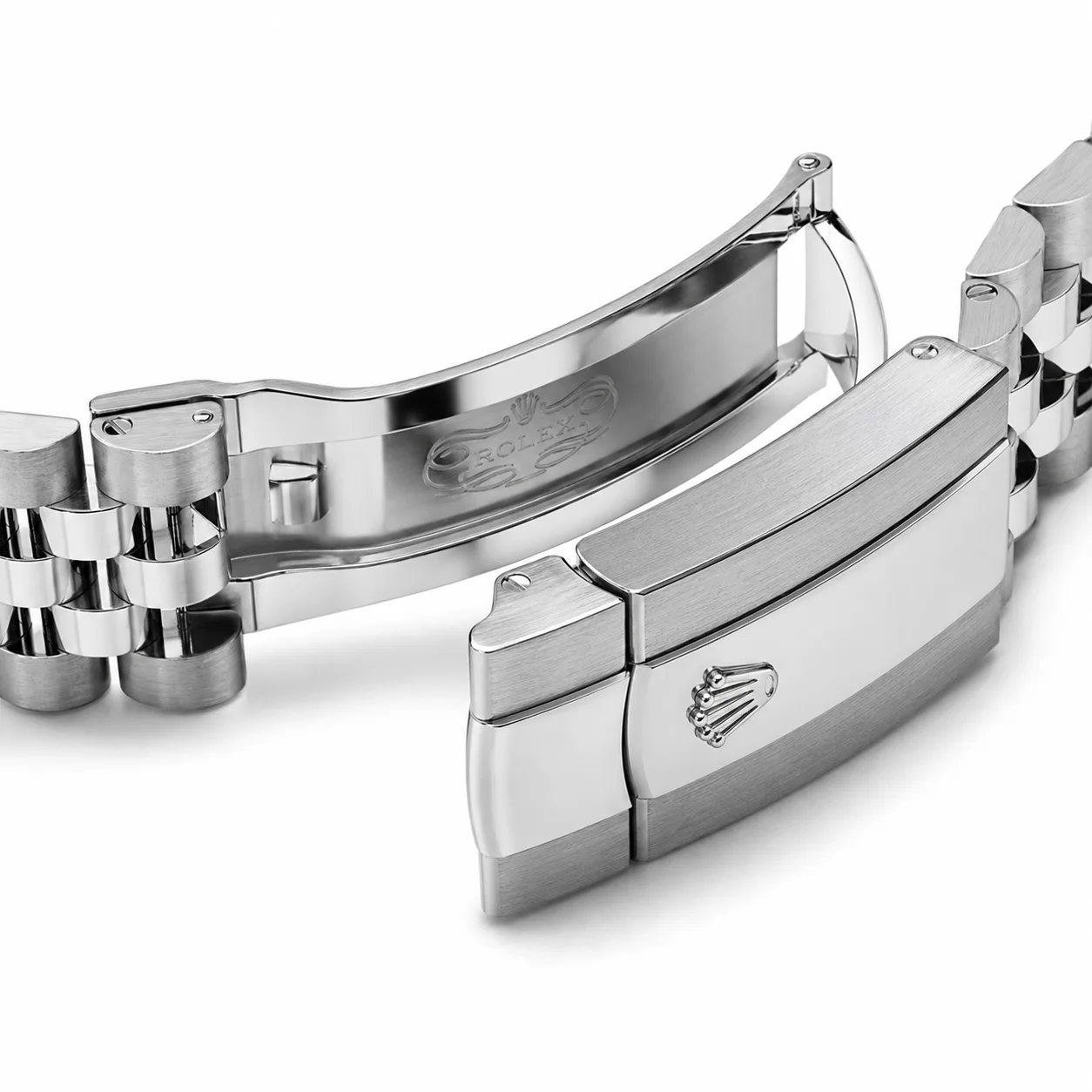 Rolex Sky-Dweller m326934-0002 42mm White Dial Fluted Bezel 904L Stainless Steel and 18K White Gold AI 头图 3 - 表扣表链 [ai-shot:bracelet-clasp]