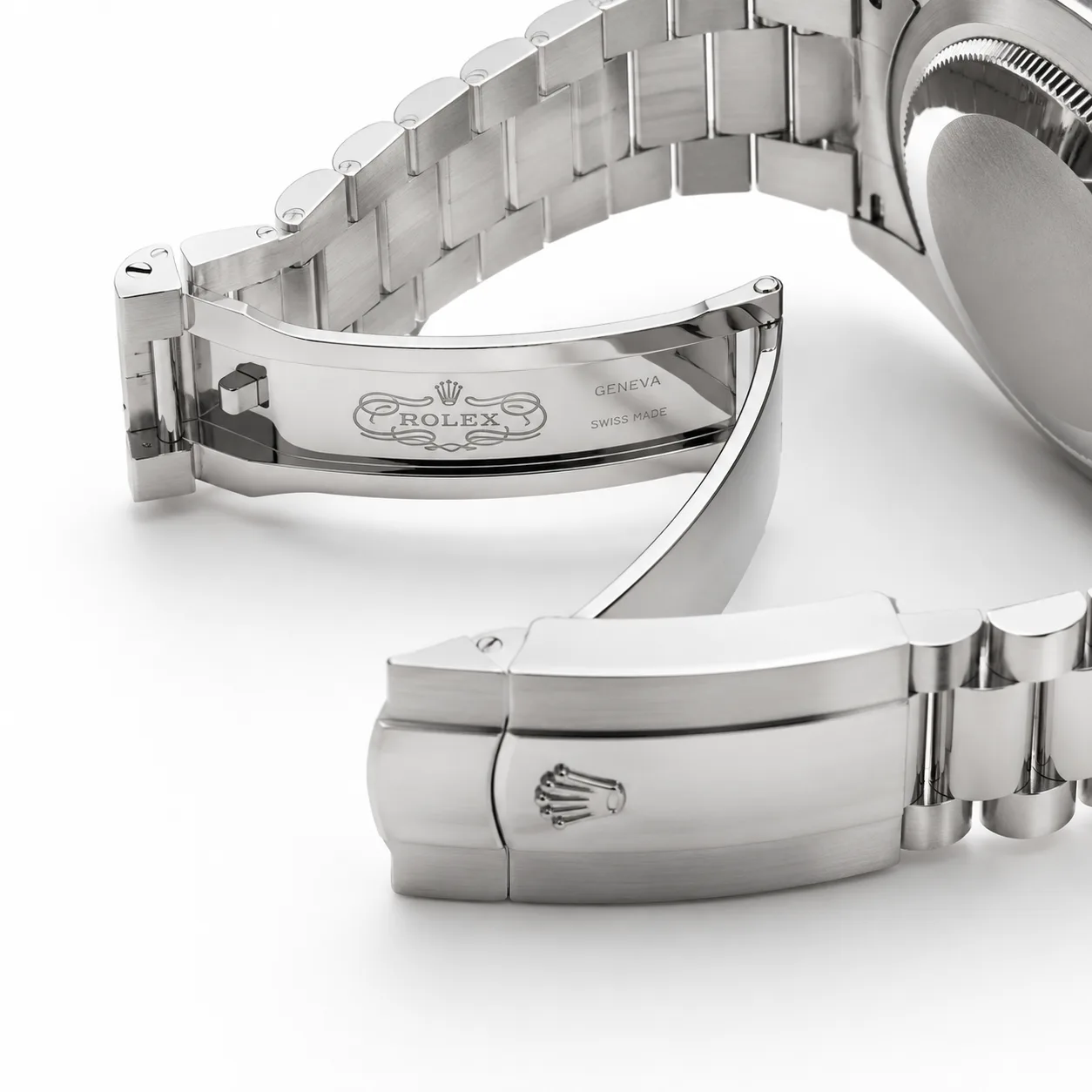Rolex Day-Date m52506-0003 39mm Blue Dial Fluted Bezel 950 Platinum AI 头图 3 - 表扣表链 [ai-shot:bracelet-clasp]