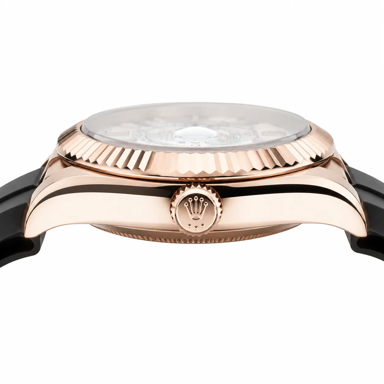 Rolex Sky-Dweller m336235-0003 42mm Cal.9002 18K Everose Gold AI 头图 2 - 侧面细节 [ai-shot:side-detail]