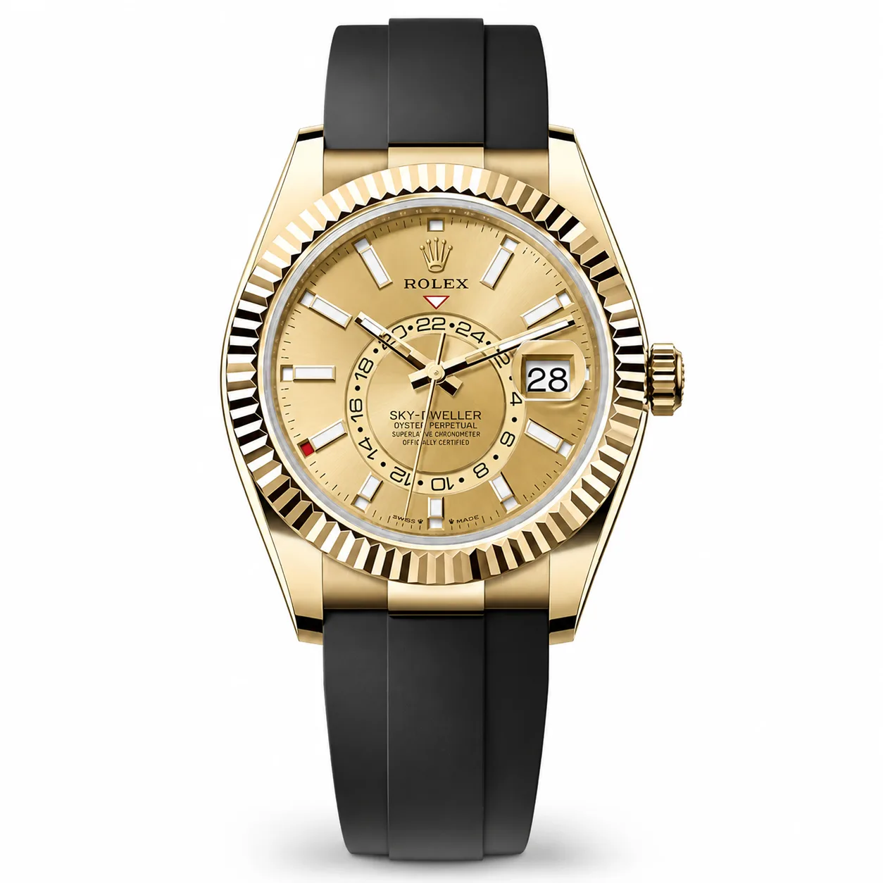 Rolex Sky-Dweller m336238-0001 42mm Cal.9002 18K Yellow Gold AI 头图 1 - 白底全貌 [ai-shot:full-white]