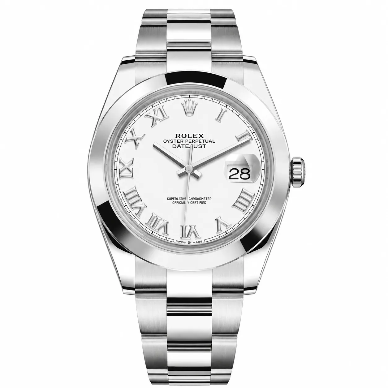 Rolex Datejust m126300-0015 41mm Cal.3235 904L Stainless Steel AI 头图 1 - 白底全貌 [ai-shot:full-white]