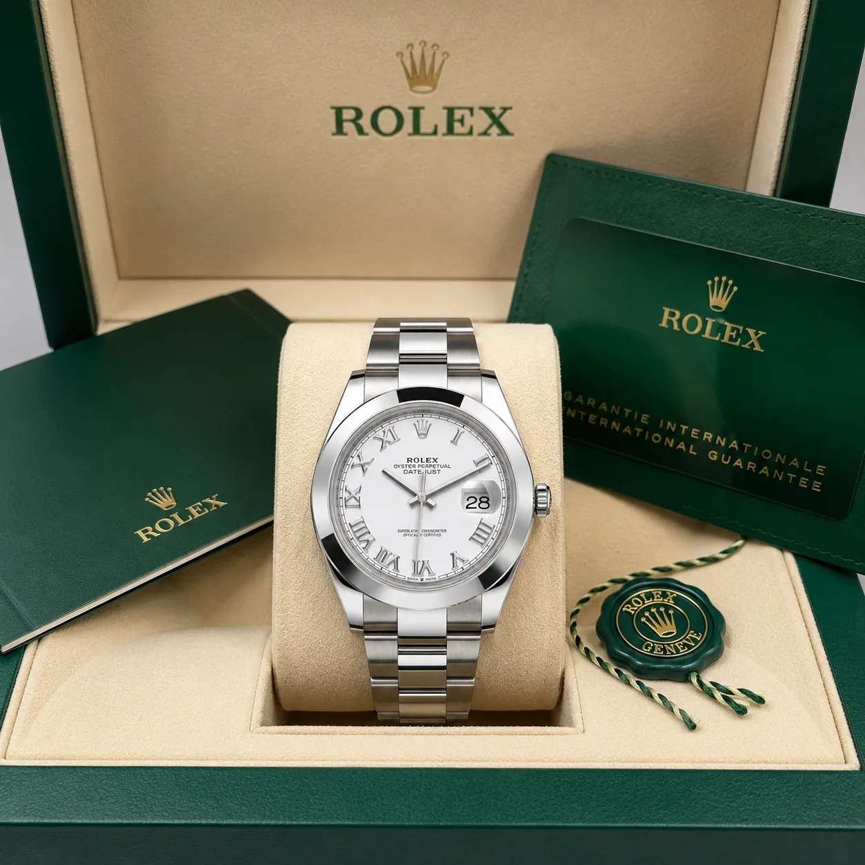 Rolex Datejust m126300-0015 41mm Cal.3235 904L Stainless Steel AI 头图 5 - 包装盒 [ai-shot:box-shot]