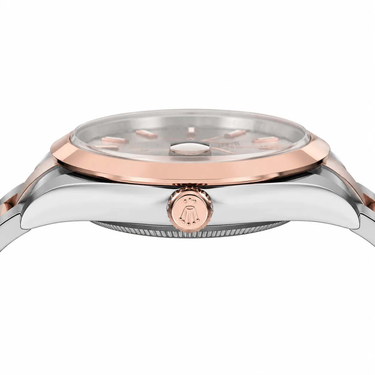 Rolex Datejust m126301-0009 41mm Cal.3235 904L Stainless Steel and 18K Everose Gold AI 头图 2 - 侧面细节 [ai-shot:side-detail]