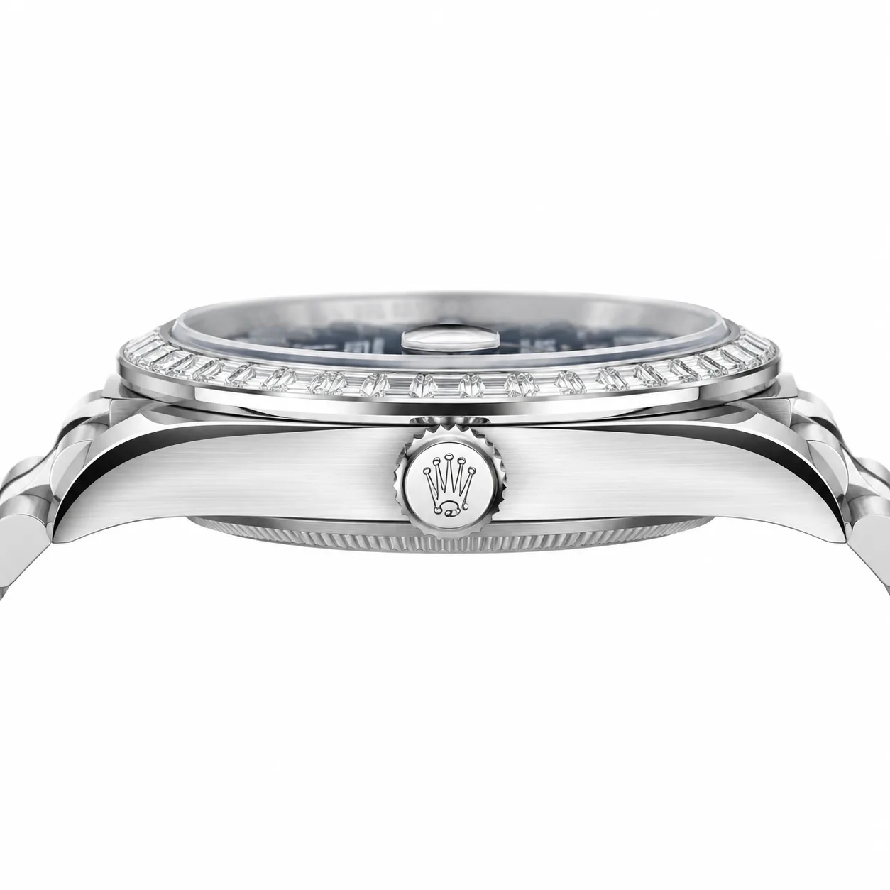 Rolex Day-Date m228396tbr-0012 40mm Blue Dial T 950 Platinum AI 头图 2 - 侧面细节 [ai-shot:side-detail]