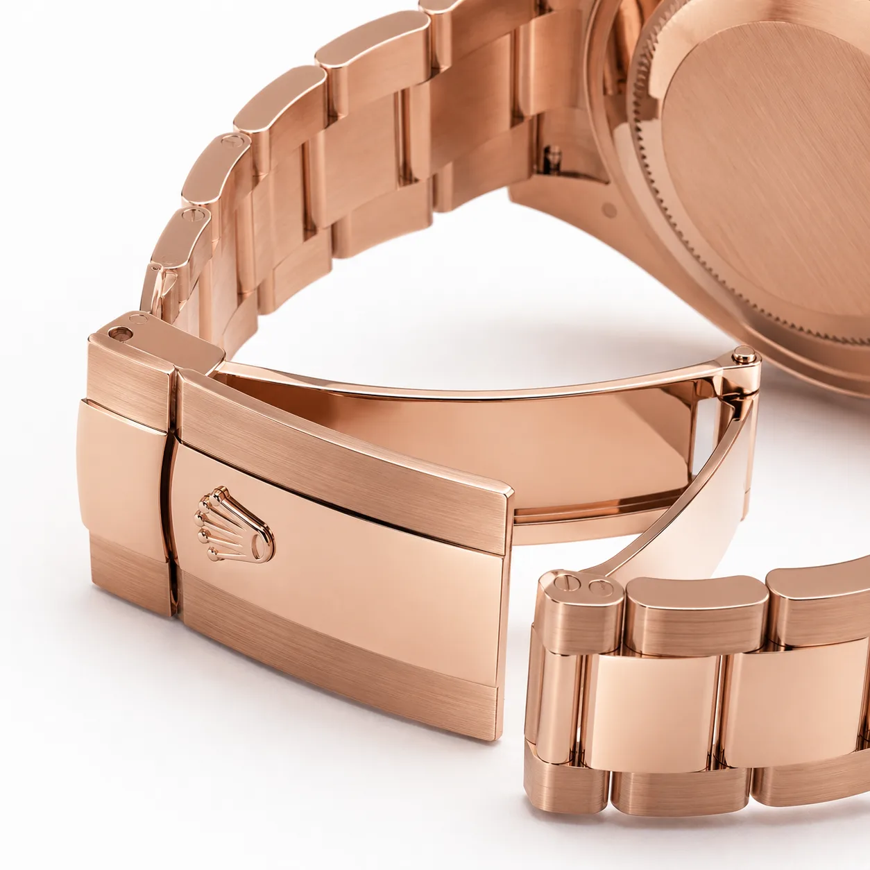 Rolex Sky-Dweller m336935-0001 42mm Green Dial Fluted Bezel 18K Everose Gold AI 头图 3 - 表扣表链 [ai-shot:bracelet-clasp]