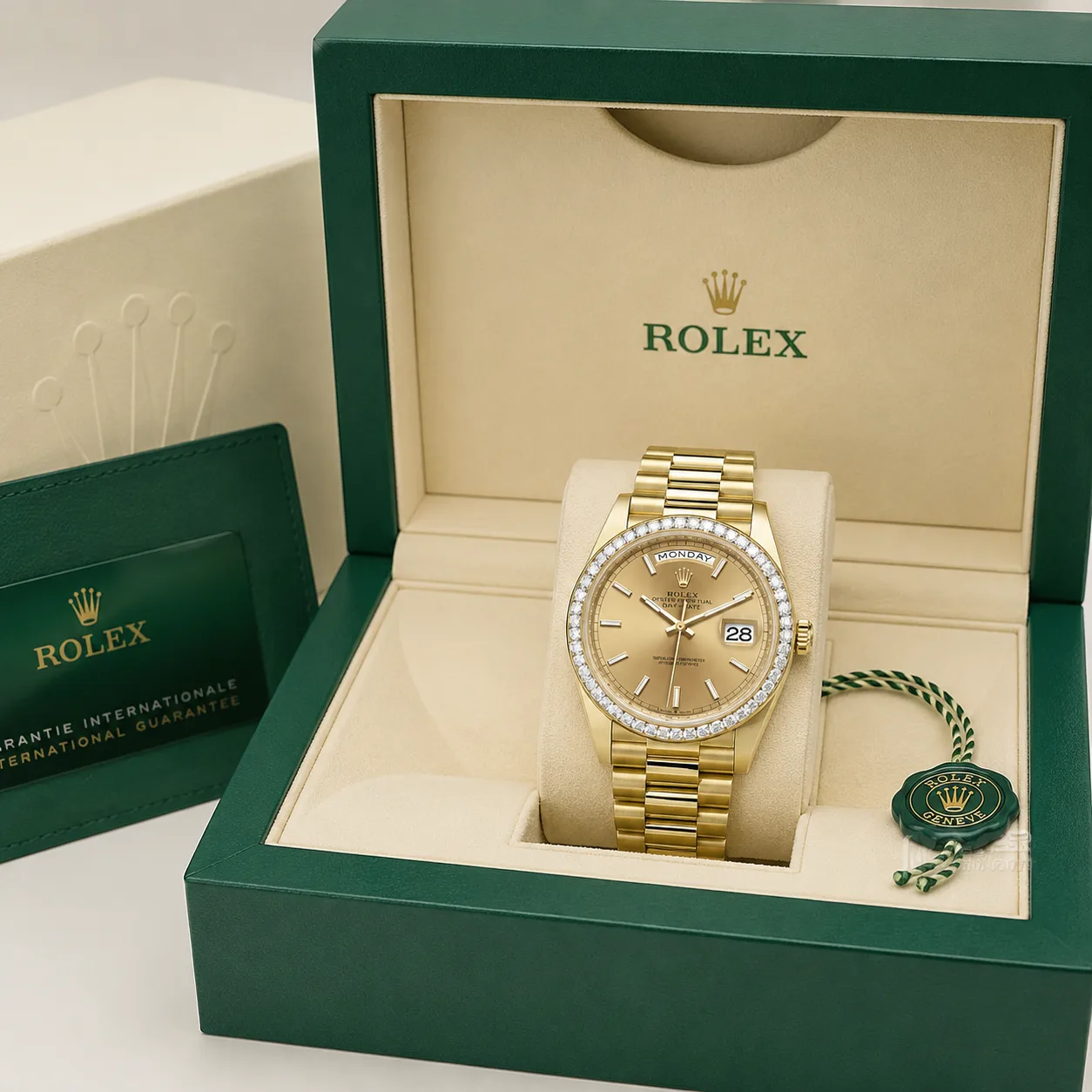 Rolex Day-Date m228398tbr-0007 40mm Cal.3255 18K Yellow Gold AI 头图 5 - 包装盒 [ai-shot:box-shot]