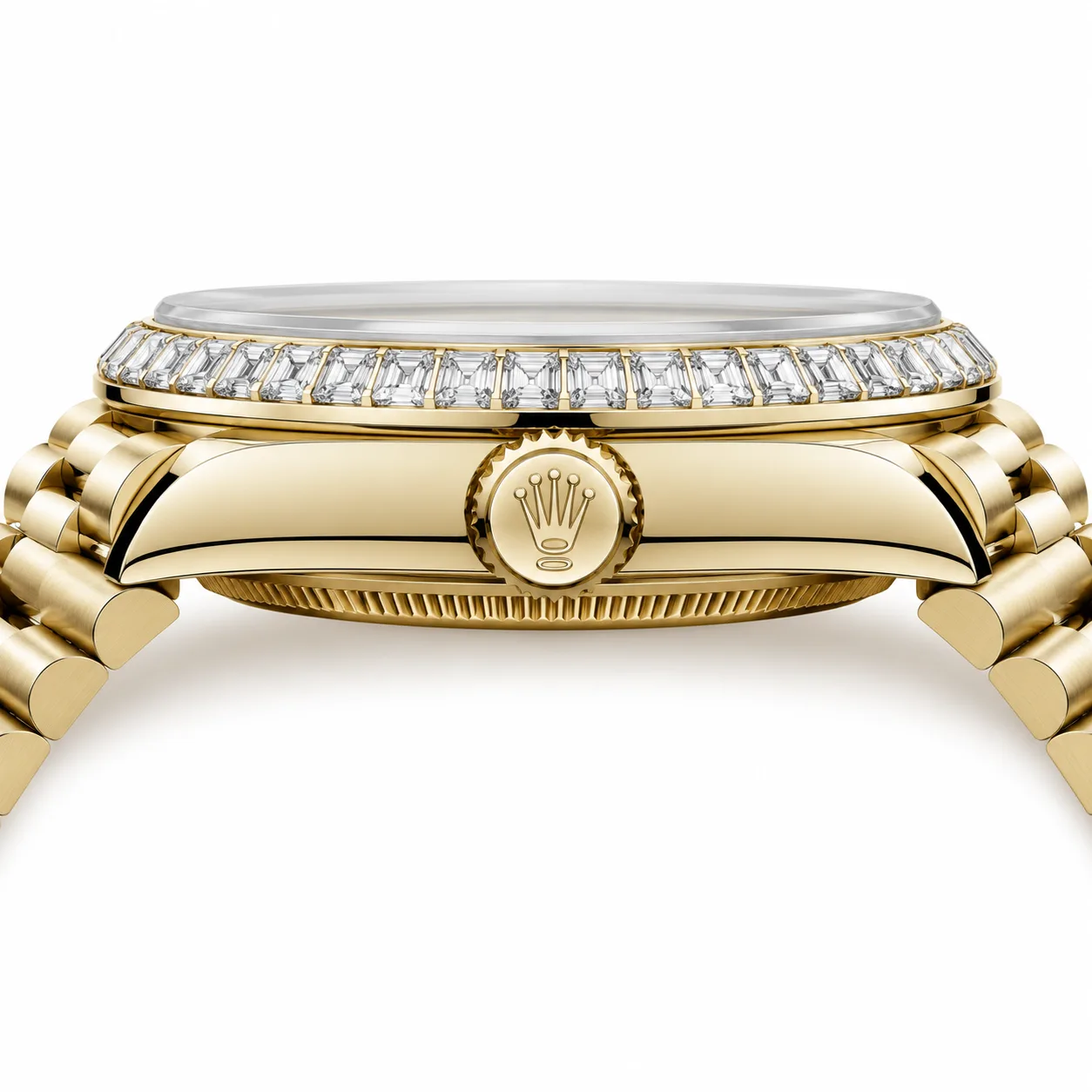 Rolex Day-Date m228398tbr-0007 40mm Cal.3255 18K Yellow Gold AI 头图 2 - 侧面细节 [ai-shot:side-detail]