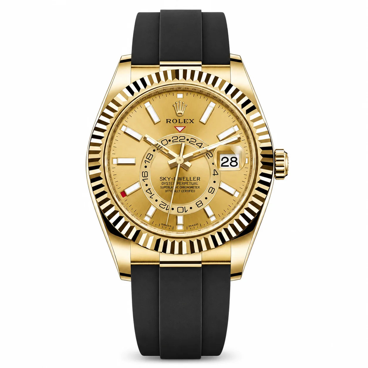 Rolex Sky-Dweller m326238-0007 42mm Cal.9001 18K Yellow Gold AI 头图 1 - 白底全貌 [ai-shot:full-white]
