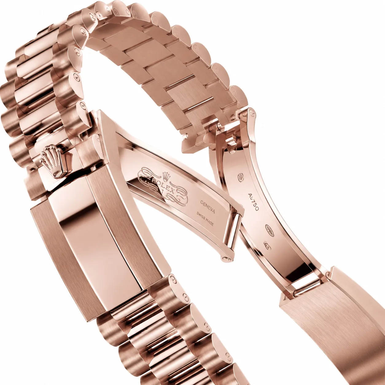 Rolex Day-Date m228345rbr-0016 40mm Green Dial Diamond-Set Bezel 18K Everose Gold AI 头图 3 - 表扣表链 [ai-shot:bracelet-clasp]
