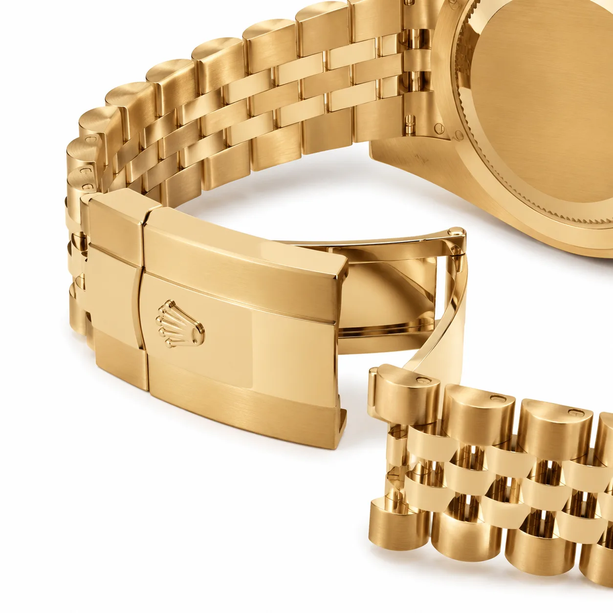 Rolex Sky-Dweller m336938-0006 42mm White Dial Fluted Bezel 18K Yellow Gold AI 头图 3 - 表扣表链 [ai-shot:bracelet-clasp]