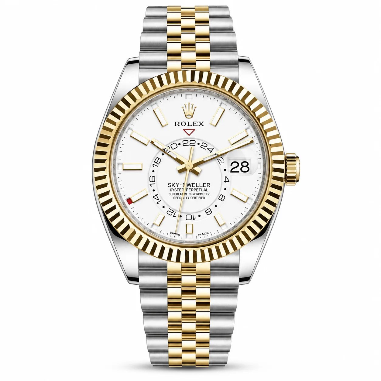 Rolex Sky-Dweller m326933-0010 42mm Cal.9001 904L Stainless Steel and 18K Everose Gold AI 头图 1 - 白底全貌 [ai-shot:full-white]