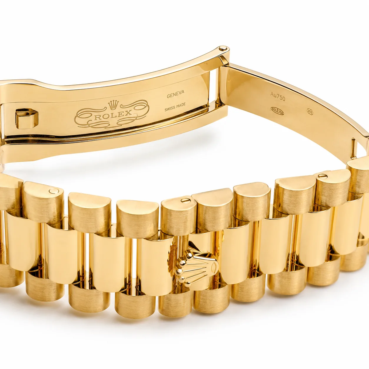 Rolex Day-Date m128238-0076 36mm White Dial Fluted Bezel 18K Yellow Gold AI 头图 3 - 表扣表链 [ai-shot:bracelet-clasp]