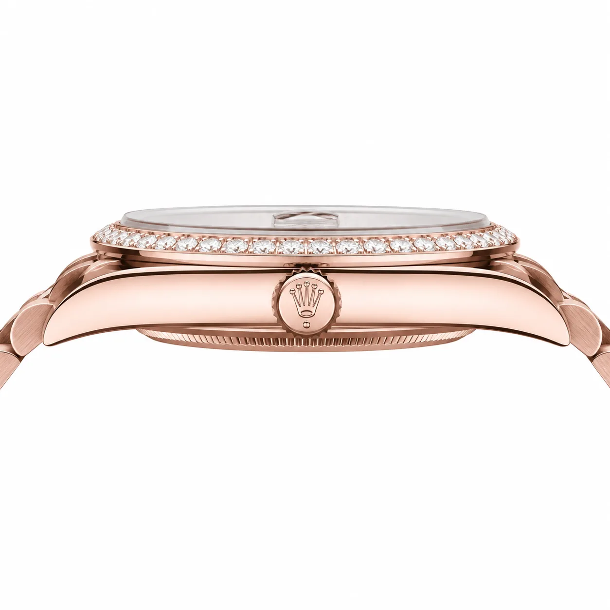 Rolex Day-Date m228345rbr-0007 40mm Cal.3255 18K Everose Gold AI 头图 2 - 侧面细节 [ai-shot:side-detail]