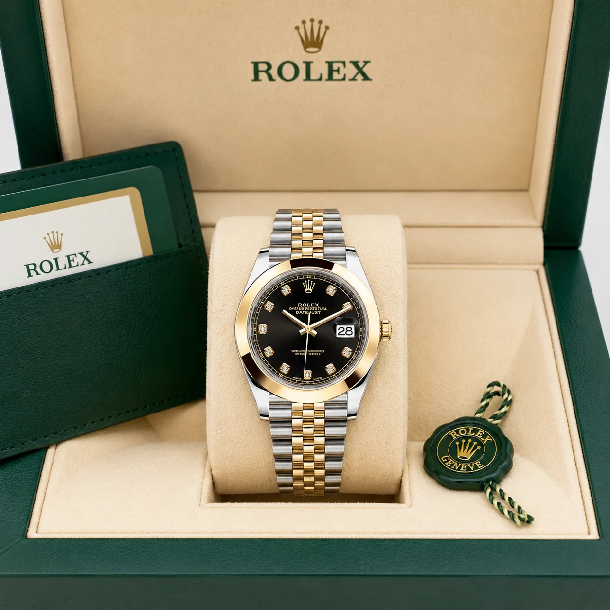 Rolex Datejust m126303-0006 41mm Cal.3235 904L Stainless Steel and 18K Yellow Gold AI 头图 5 - 包装盒 [ai-shot:box-shot]