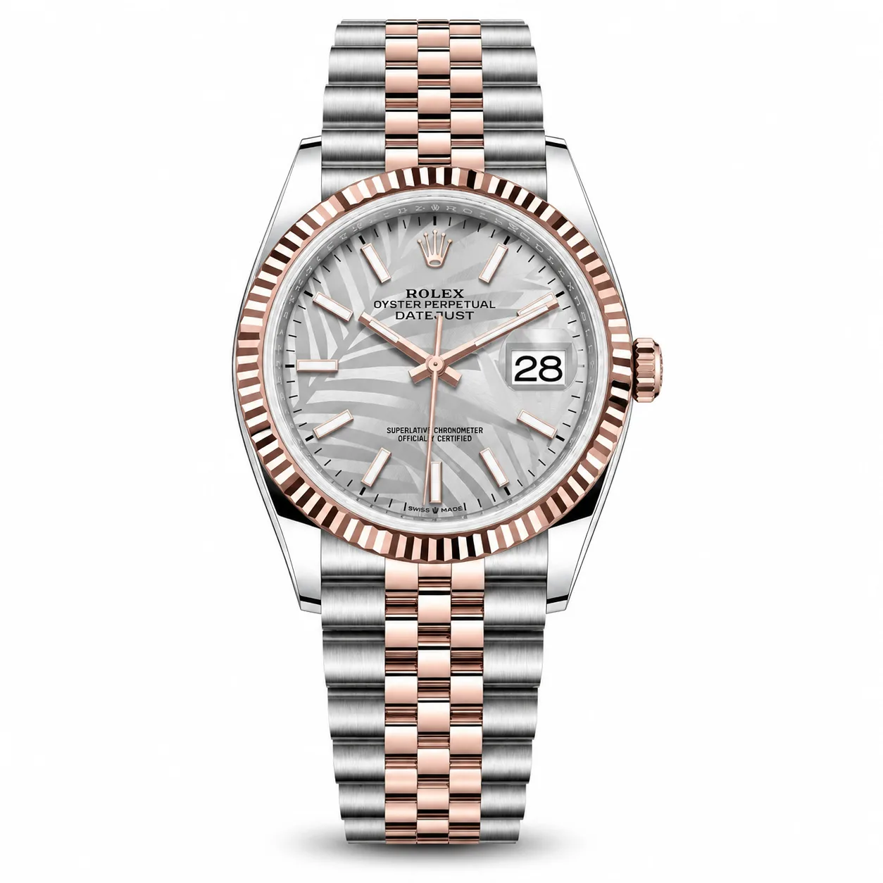 Rolex Datejust m126231-0031 36mm Cal.3235 904L Stainless Steel and 18K Everose Gold AI 头图 1 - 白底全貌 [ai-shot:full-white]