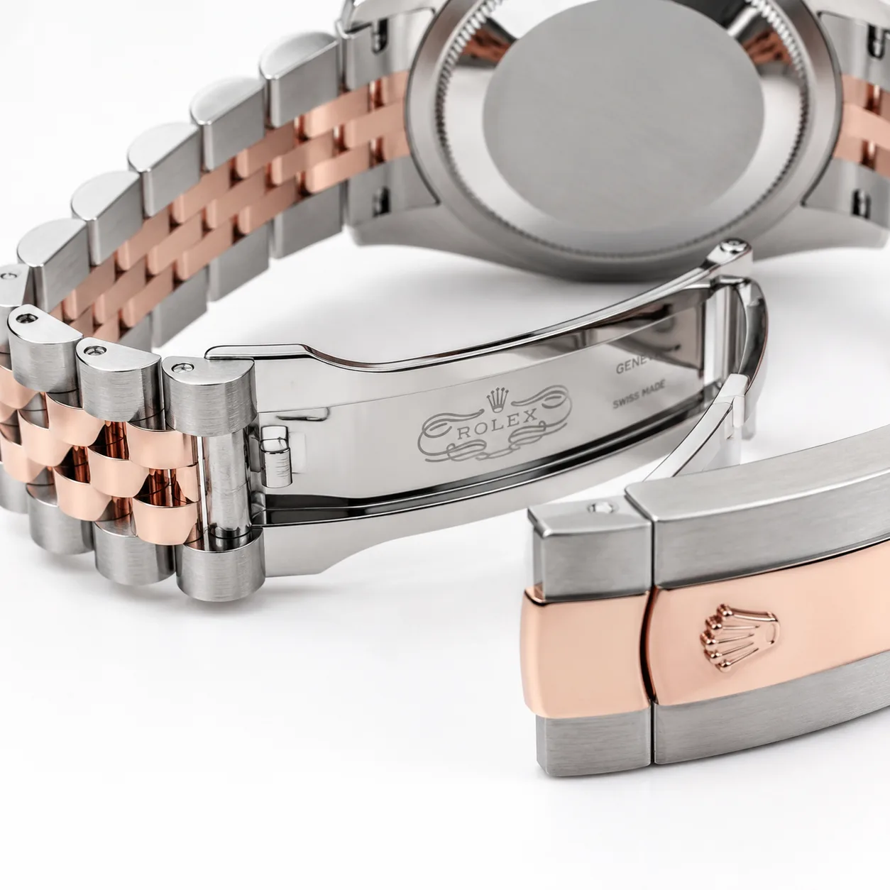 Rolex Datejust m126231-0031 36mm Cal.3235 904L Stainless Steel and 18K Everose Gold AI 头图 3 - 表扣表链 [ai-shot:bracelet-clasp]