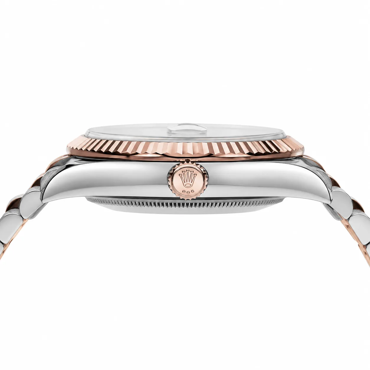 Rolex Datejust m126231-0031 36mm Cal.3235 904L Stainless Steel and 18K Everose Gold AI 头图 2 - 侧面细节 [ai-shot:side-detail]