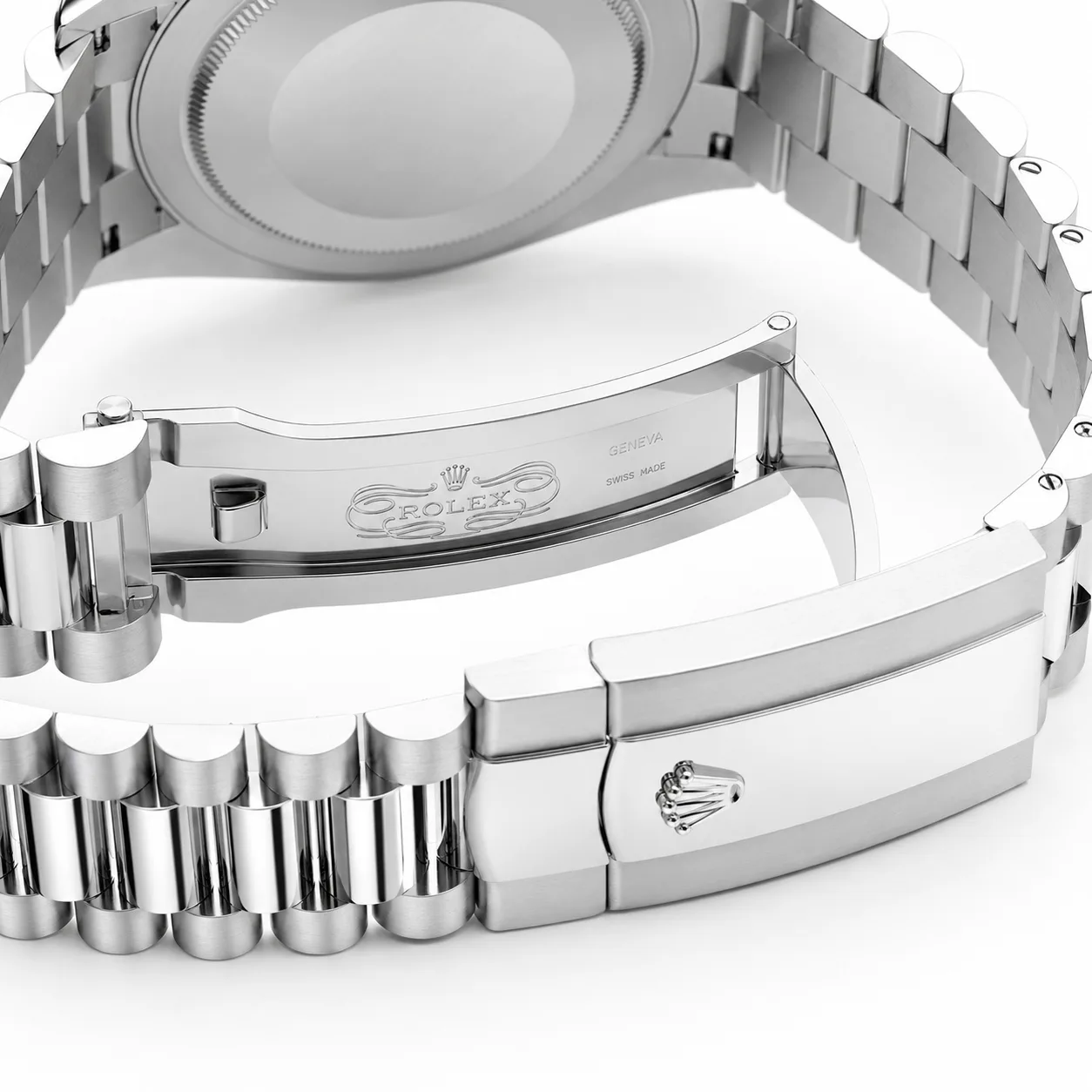 Rolex Day-Date m228349rbr-0036 40mm White Dial Fluted Bezel 18K White Gold AI 头图 3 - 表扣表链 [ai-shot:bracelet-clasp]
